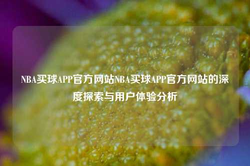 NBA买球APP官方网站NBA买球APP官方网站的深度探索与用户体验分析