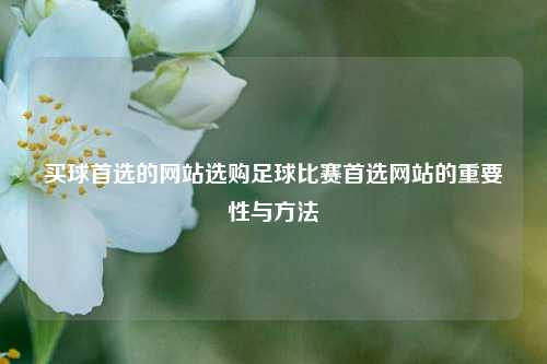 买球首选的网站选购足球比赛首选网站的重要性与方法